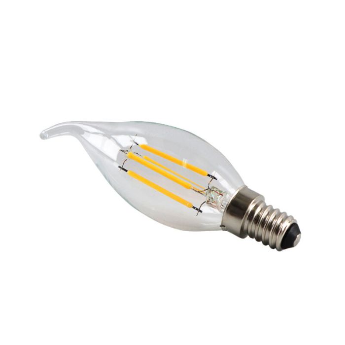 Dimbart Olucia E14 LED-spetsljus, 3w, genomskinligt glas, 2700k