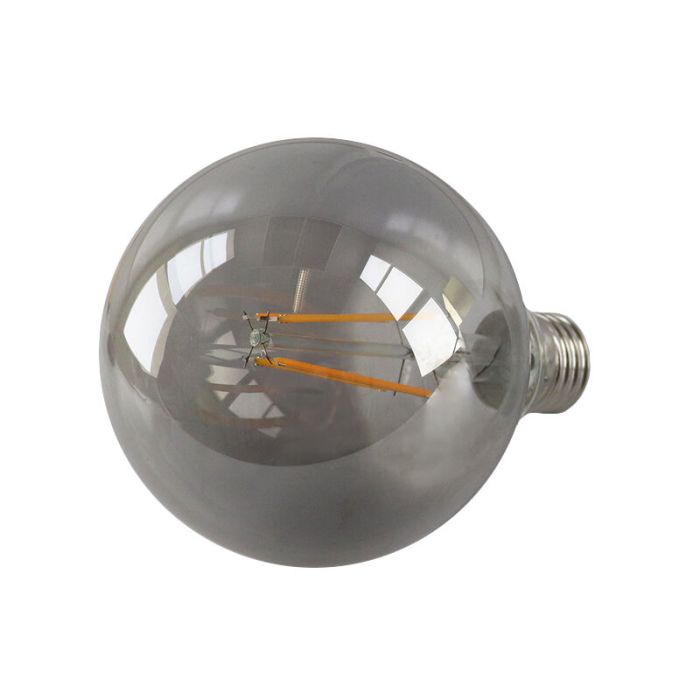 Dimbar Olucia E27 LED lampa, G95, 5w, rökglas, 2200k