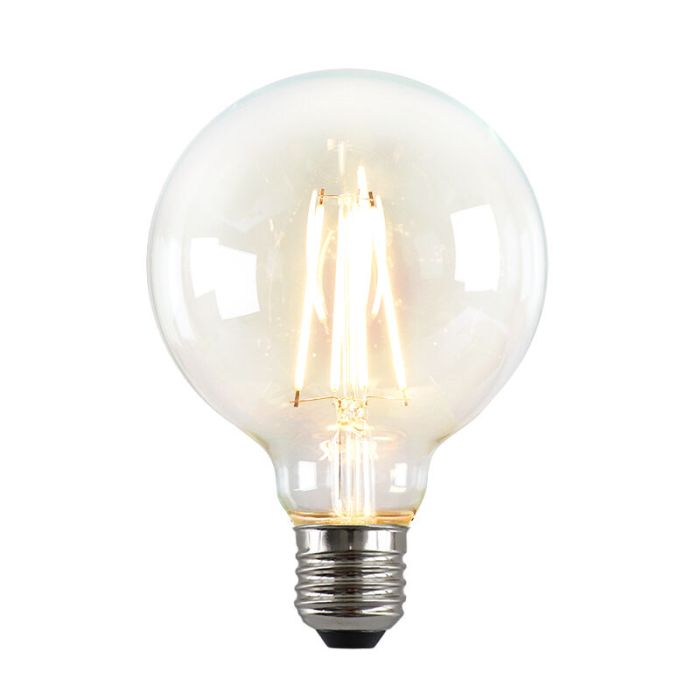 Dimbar Olucia E27 LED lampa, G95, 5w, Transparent glas, 2700k