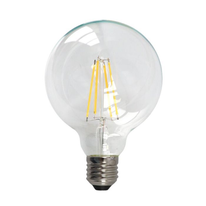 Dimbar Olucia E27 LED lampa, G95, 5w, Transparent glas, 2700k