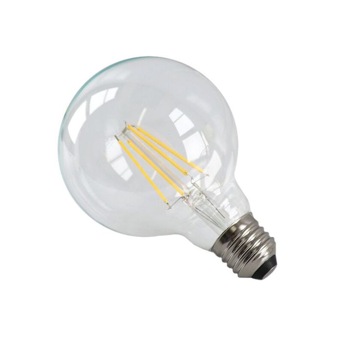 Dimbar Olucia E27 LED lampa, G95, 5w, Transparent glas, 2700k