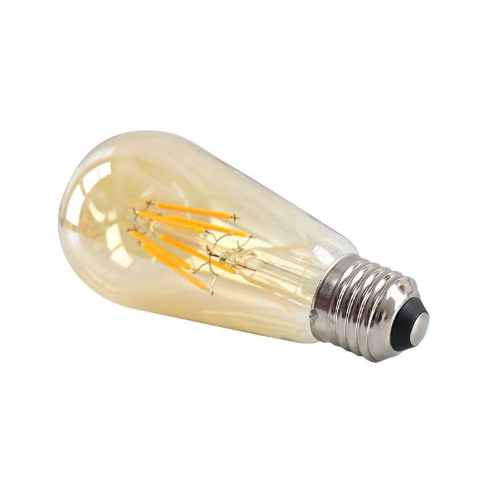 Dimbar Olucia E27 Edison LED lampa, ST58, 5w, bärnstensfärgad glas, 2200k