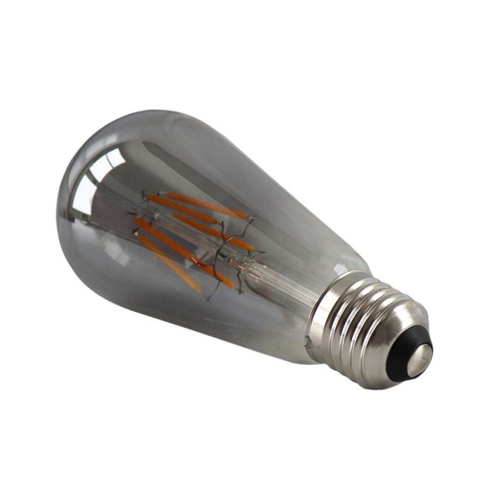 Dimbar Olucia E27 Edison LED lampa, ST58, 5w, rökglas, 2200k