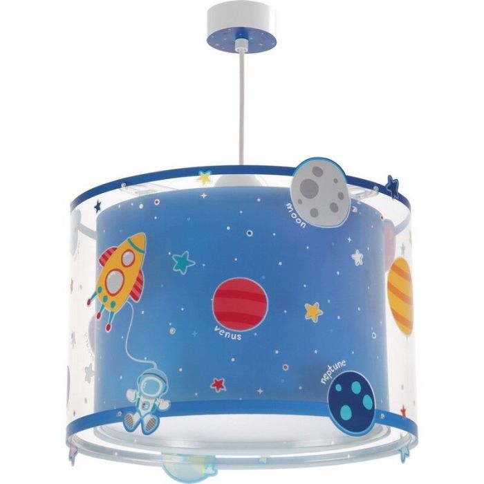 Blå fönsterlampa barn plast, Planets