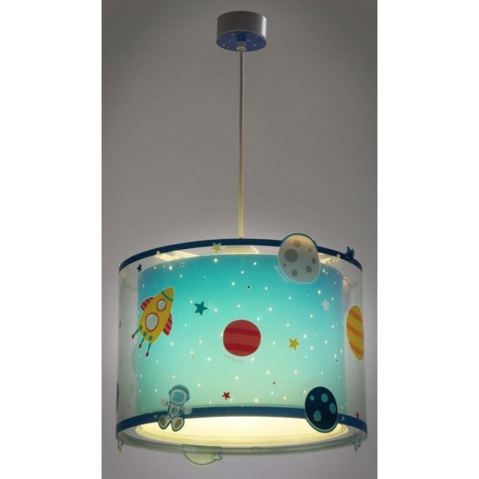 Blå fönsterlampa barn plast, Planets