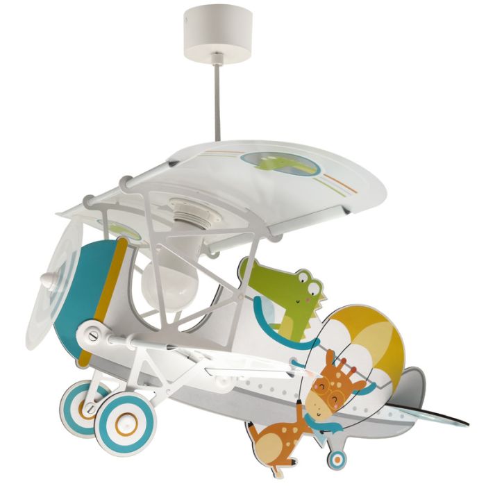 Flerfärgad fönsterlampa barn plast, Crocodile plane