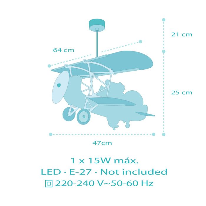 Flerfärgad fönsterlampa barn plast, Crocodile plane
