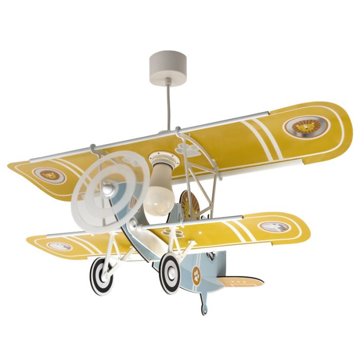 Blå fönsterlampa barn plast, Lion plane