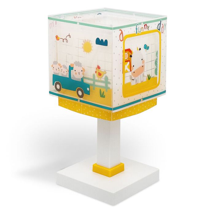 Flerfärgad bordslampa barn plast, Farm