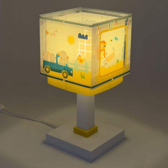 Flerfärgad bordslampa barn plast, Farm