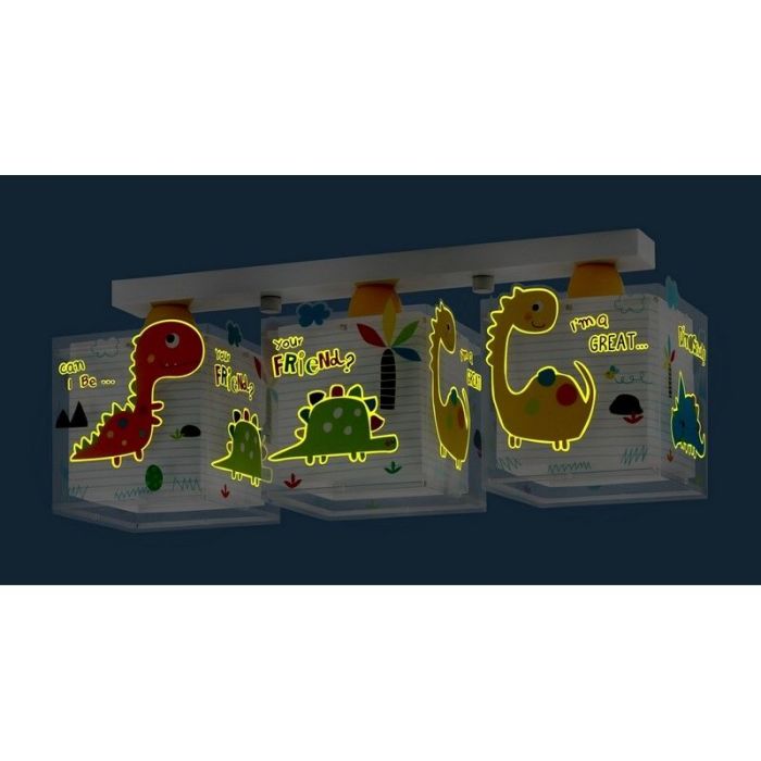 Flerfärgad takspotlight barn plast, Dino