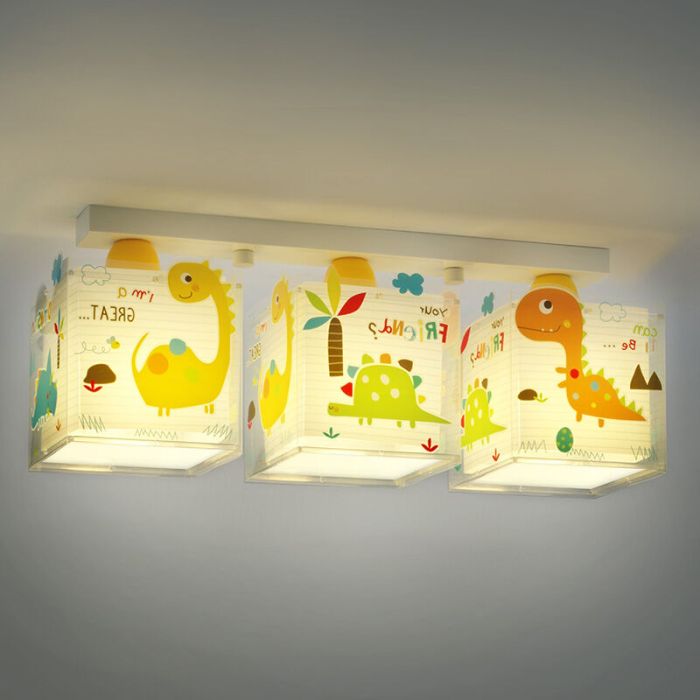 Flerfärgad takspotlight barn plast, Dino