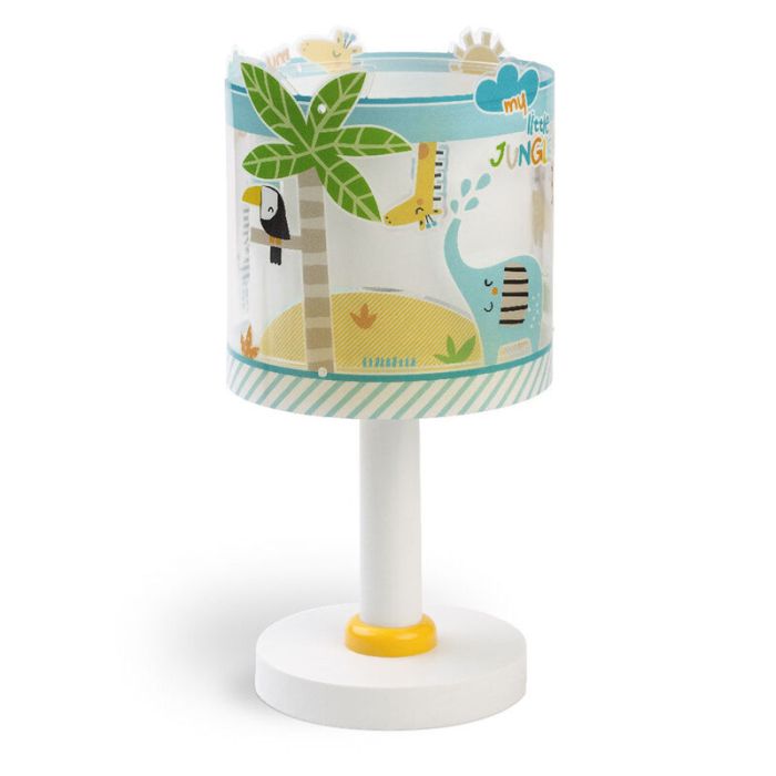 Flerfärgad bordslampa barn plast, Jungle, med brytare
