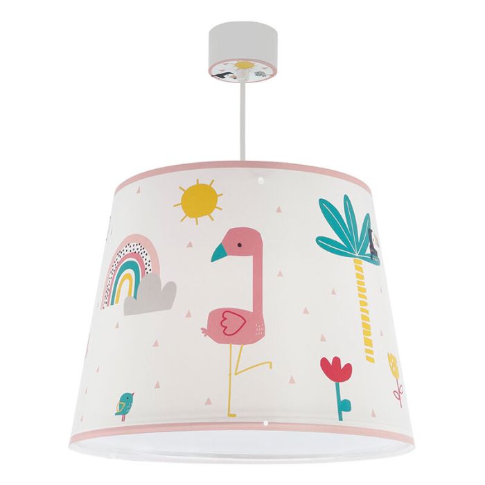 Rosa fönsterlampa barn plast, Flamingo