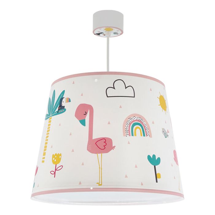 Rosa fönsterlampa barn plast, Flamingo