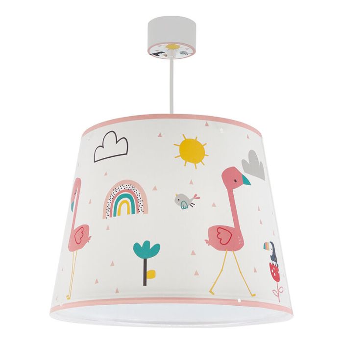 Rosa fönsterlampa barn plast, Flamingo