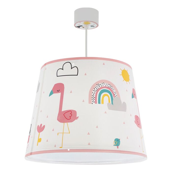 Rosa fönsterlampa barn plast, Flamingo