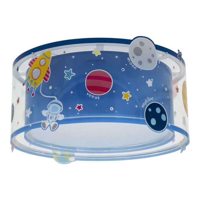 Blå taklampa barn plast, Planets