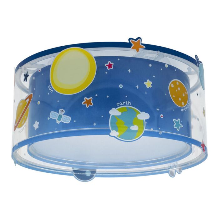 Blå taklampa barn plast, Planets