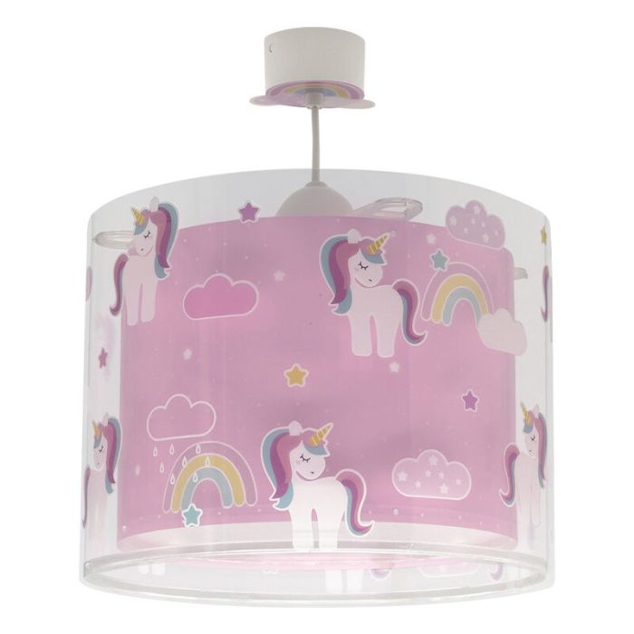 Rosa fönsterlampa barn plast, Unicorn