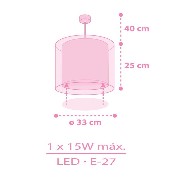 Rosa fönsterlampa barn plast, Unicorn