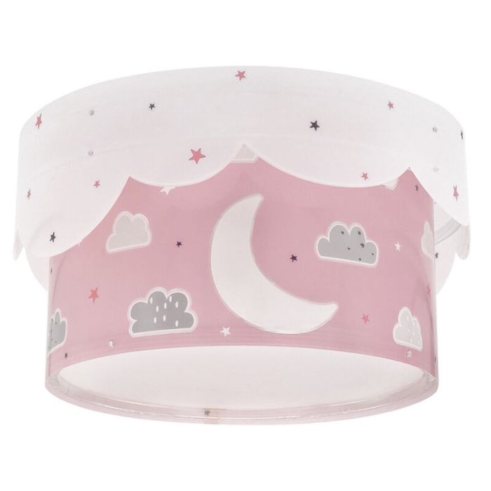 Rosa taklampa barn plast, Moon
