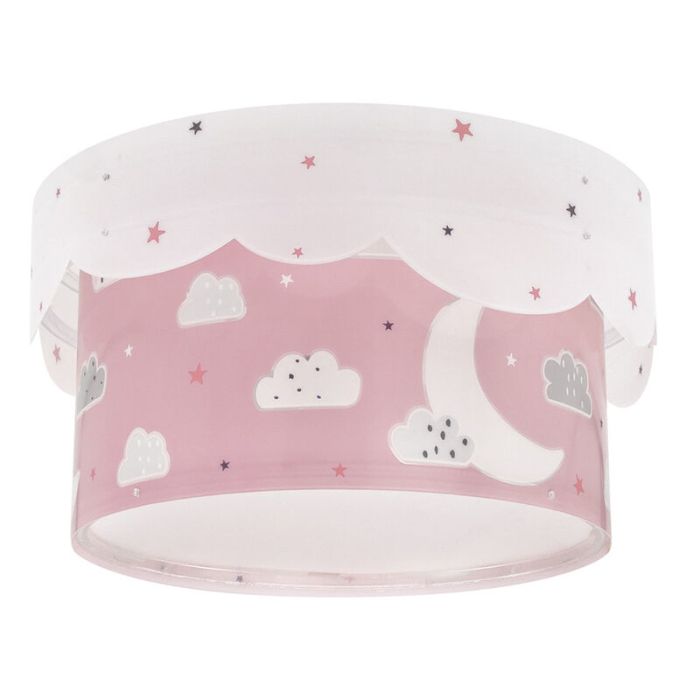Rosa taklampa barn plast, Moon