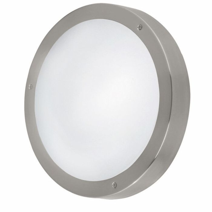 Silver utomhus vägglampa med skymningssensor glas, Bob, IP44