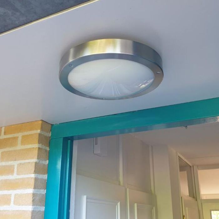 Silver utomhus vägglampa med skymningssensor glas, Bob, IP44
