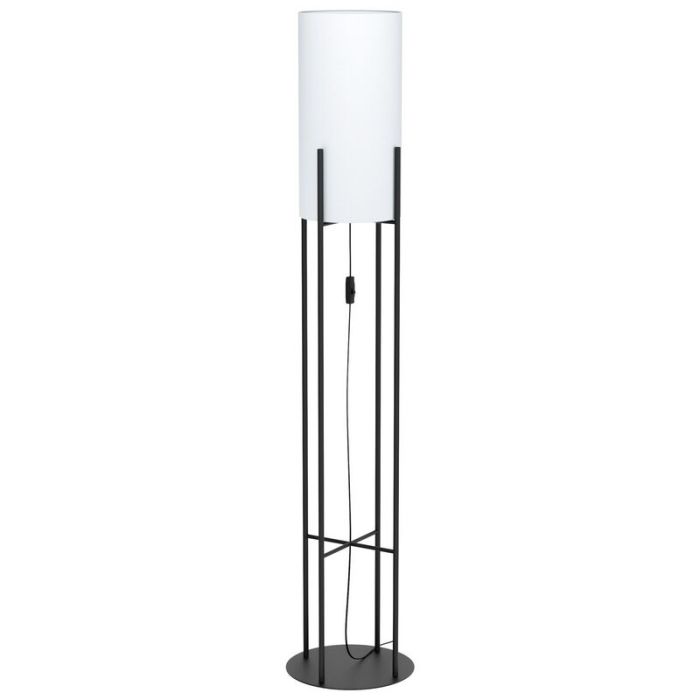 Svart retro golvlampa stål, Patty, med brytare