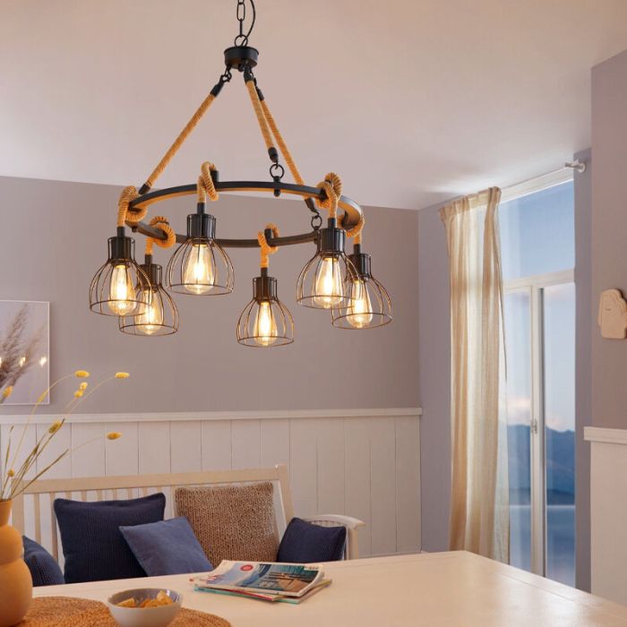 Svart industri fönsterlampa stål, Simeon