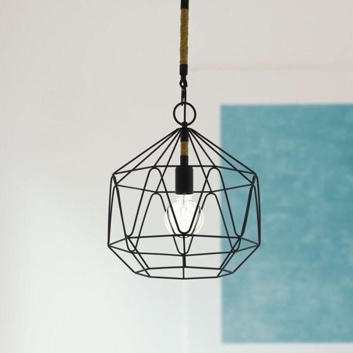 Svart industri fönsterlampa metall, Nicki