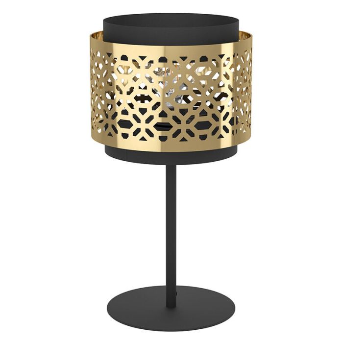 Mässing retro bordslampa stål, Quincy, med brytare