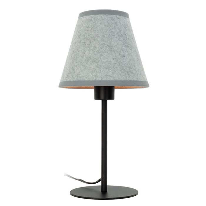 Grå bordslampa tyg, Allan, med brytare