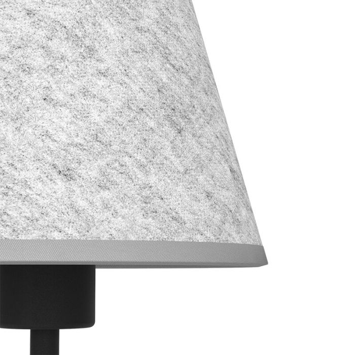 Grå bordslampa tyg, Allan, med brytare