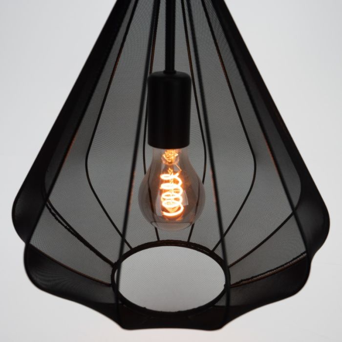 Svart industri fönsterlampa stål, Agnese