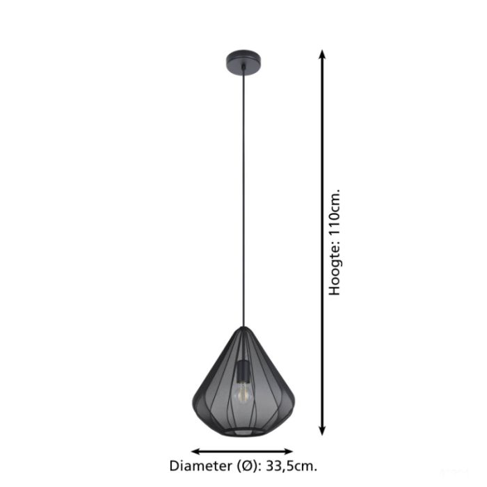 Svart industri fönsterlampa stål, Agnese