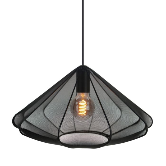 Svart industri fönsterlampa stål, Agnese