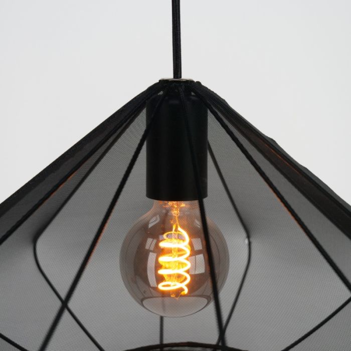 Svart industri fönsterlampa stål, Agnese