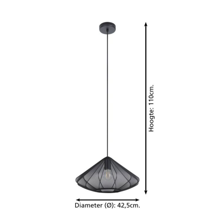 Svart industri fönsterlampa stål, Agnese