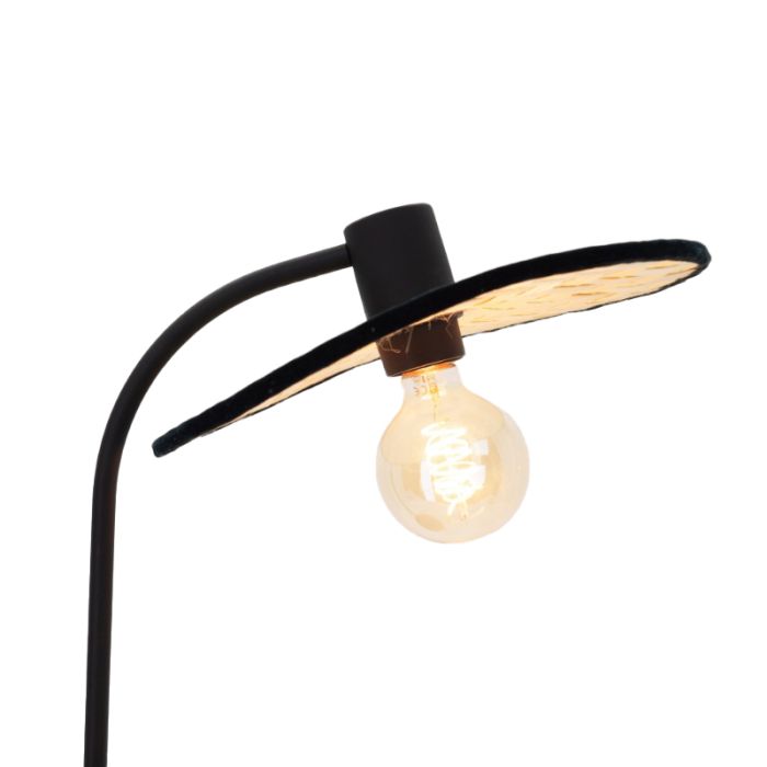 Brun rustik bordslampa trä, Jillah, med brytare