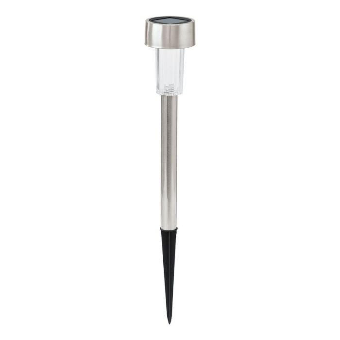 Silver trädgårdsspotlight rostfritt stål, Zora, 0,5W, 3000K LED, IP44, med brytare