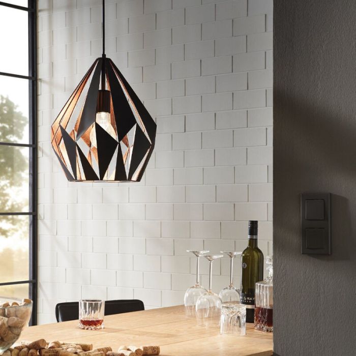 Svart design fönsterlampa metall, Acri
