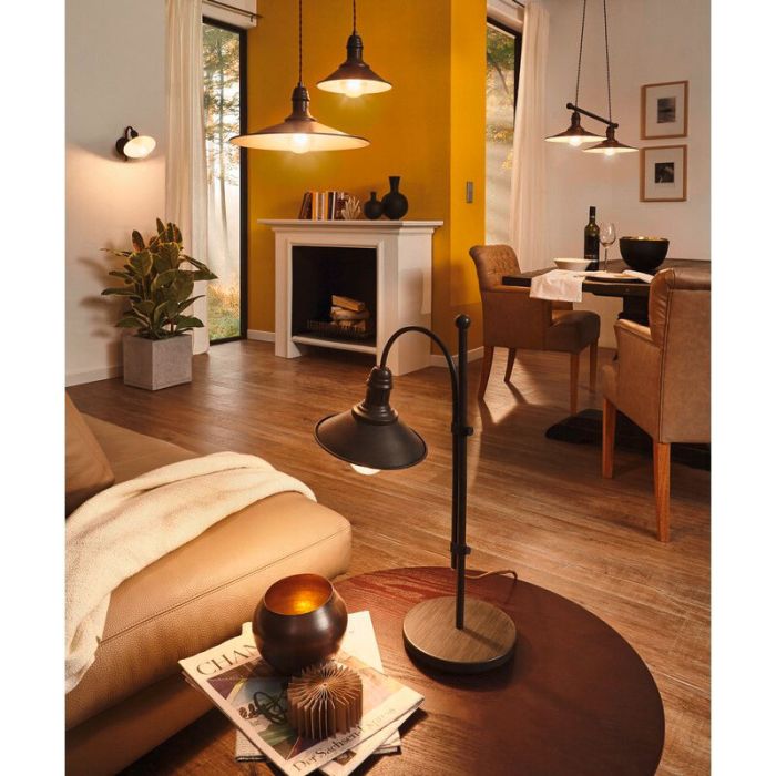 Brun klassisk fönsterlampa stål, Jalysha