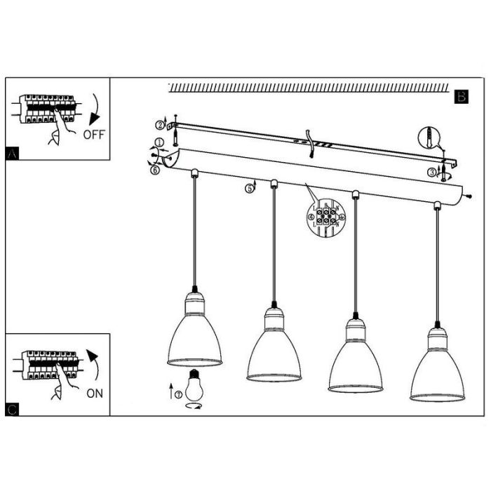 Svart industri fönsterlampa metall, Lavinio