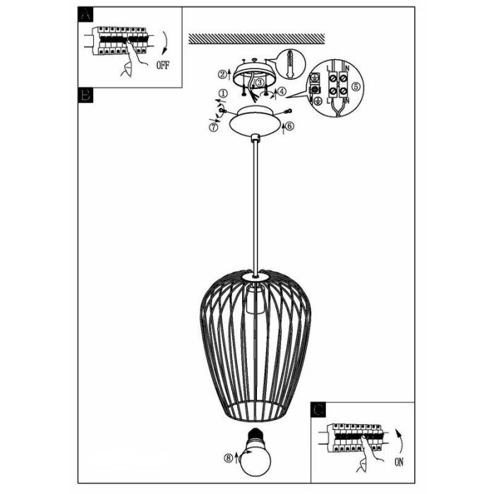 Svart industri fönsterlampa metall, Kitana