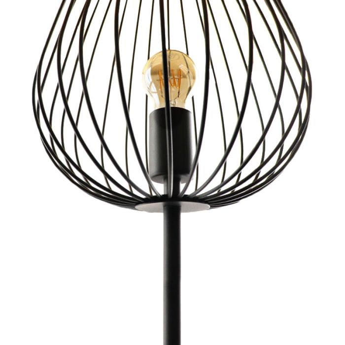 Svart modern golvlampa metall, Kitana, med brytare