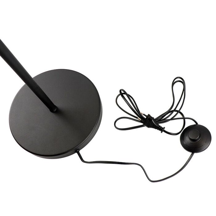 Svart modern golvlampa metall, Kitana, med brytare