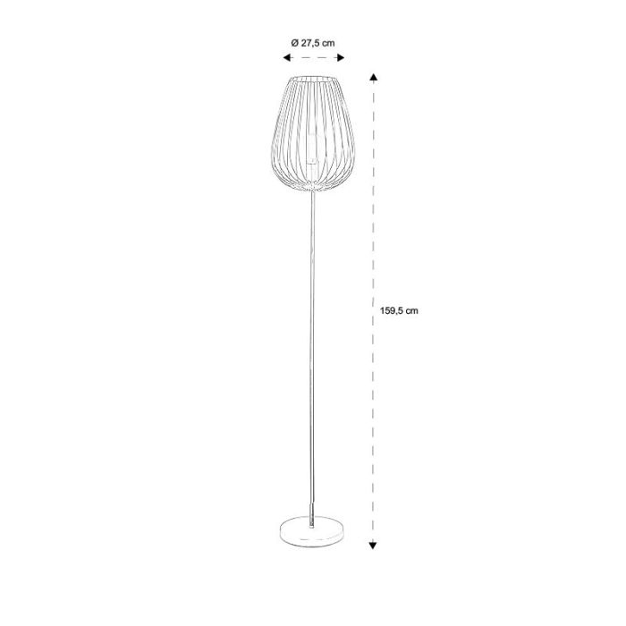 Svart modern golvlampa metall, Kitana, med brytare