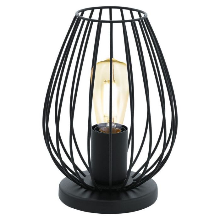 Svart modern bordslampa metall, Kitana, med brytare